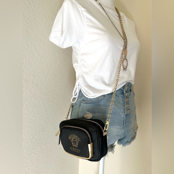 NEW Versace Parfums Black Gold Clutch/Crossbody Bag Authentic - Picture 2 of 7